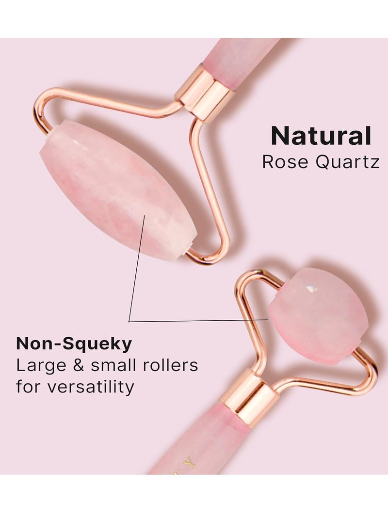 Rose Quartz Face Roller - Relaxation Gifts for Women, Skin Care Tools for Fine Lines and Wrinkles, Stocking Stuffers for Her, Beauty Gift Ideas, Face Massager Tools, Self Care Gifts for Women