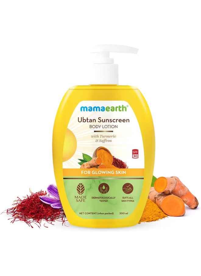 Ubtan Sunscreen Body Lotion Spf 30 With Turmeric And Saffron For Glowing Skin 300 Ml