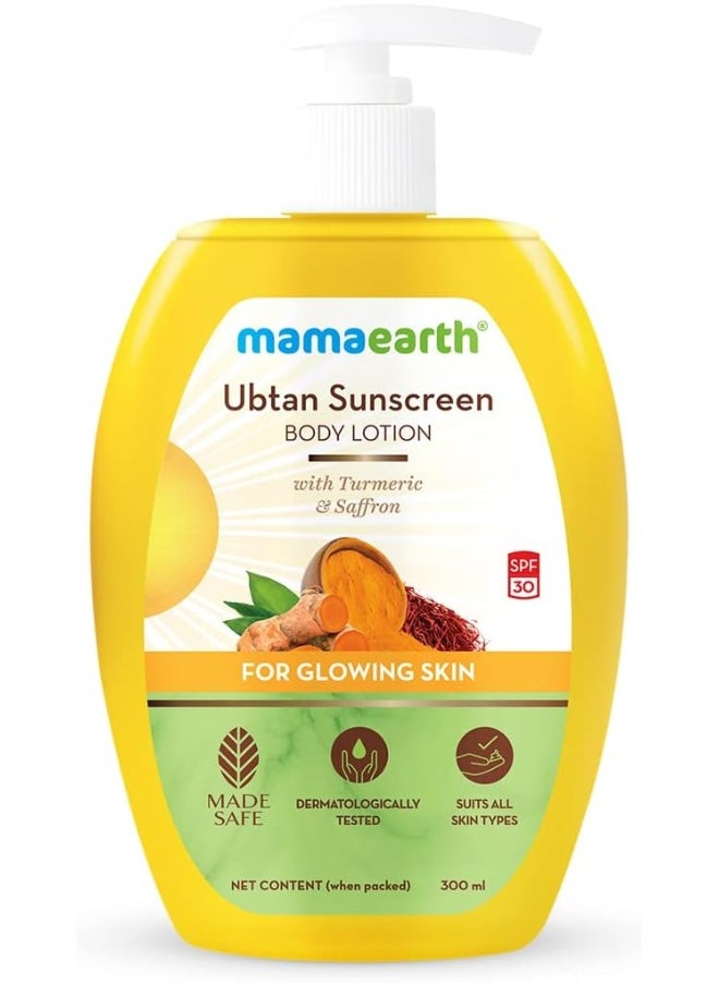 Ubtan Sunscreen Body Lotion Spf 30 With Turmeric And Saffron For Glowing Skin 300 Ml