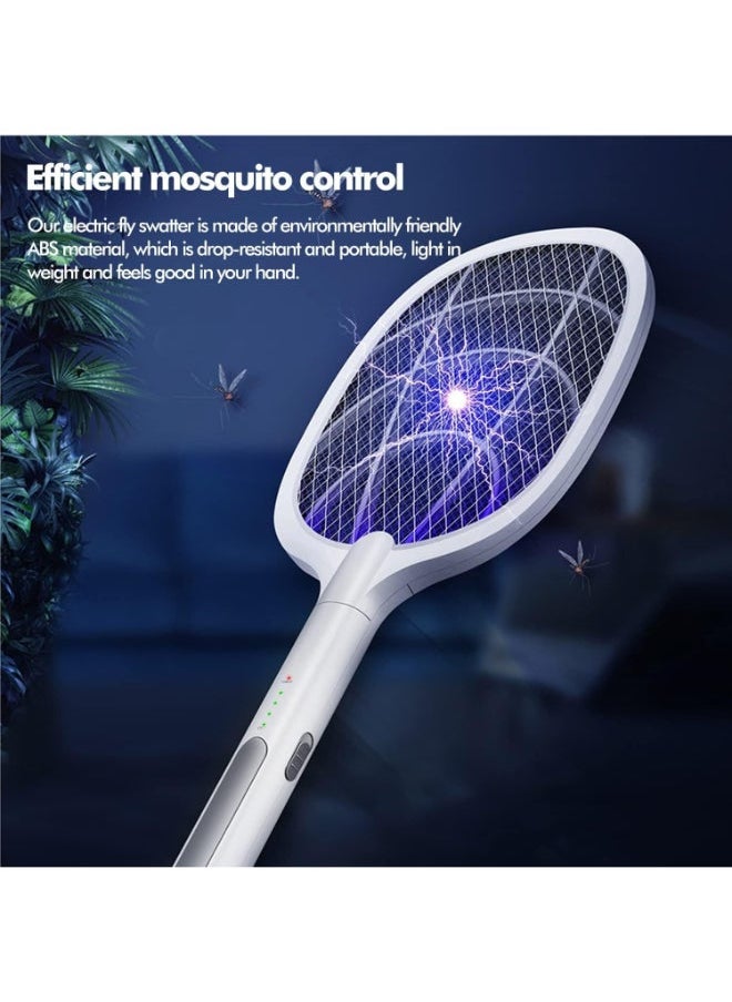 USB Rechargeable Electric Swatter White