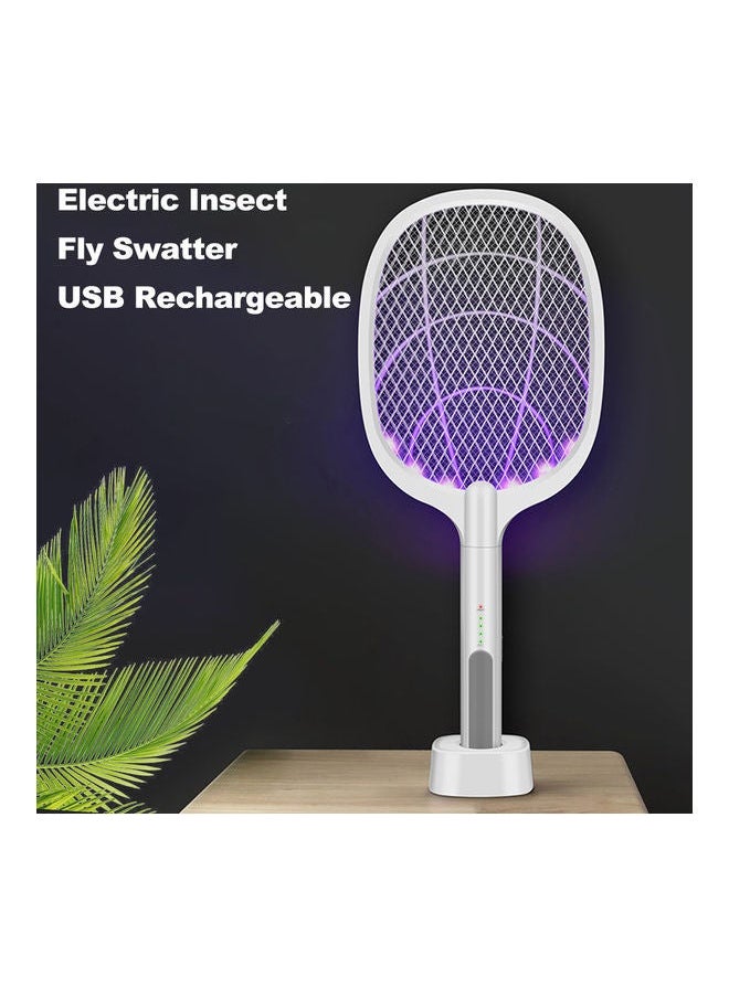 USB Rechargeable Electric Swatter White