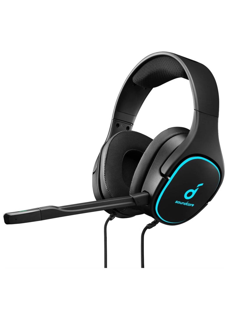 Anker Soundcore Strike 3 Gaming Headset, PS4 Headset, PC Headset, 7.1 Surround Sound, Sound Enhancement for FPS Games, Noise Isolating Mic, LED Light, and Cooling Gel-Infused Cushions