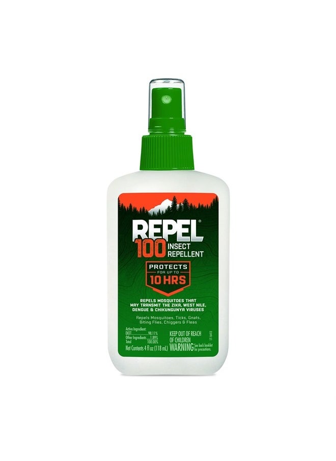 100 Insect Repellent, Pump Spray, 4-Fluid Ounces, 10-Hour Protection