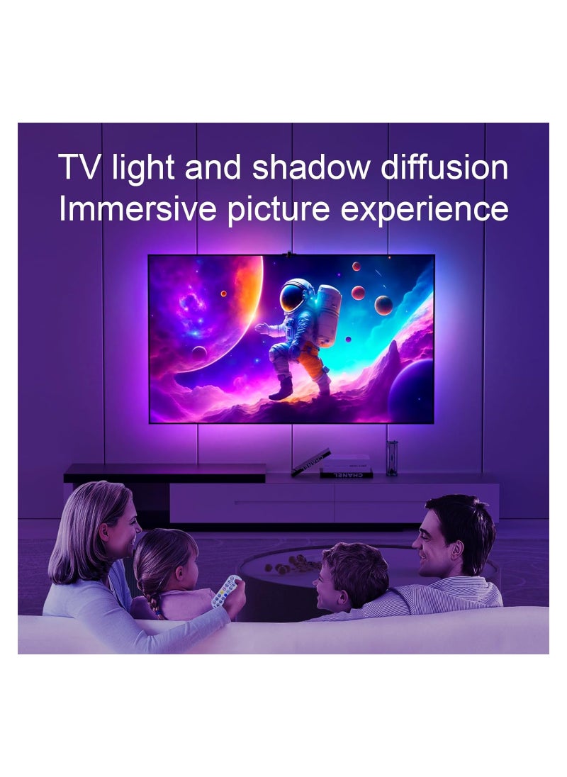 Smart TV LED Backlight with AR Sensor, Syncs with Screen for Gaming & Bedroom, Bluetooth App Remote Control, Music Sync Compatible for TV & Monitor.