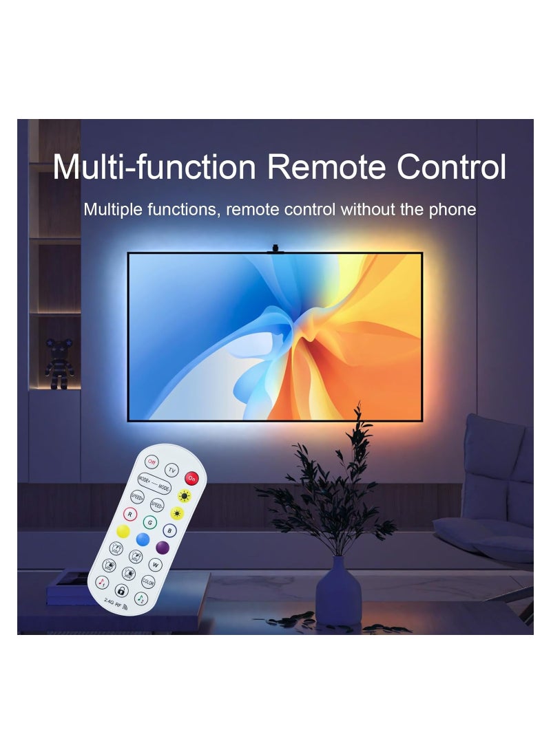 Smart TV LED Backlight with AR Sensor, Syncs with Screen for Gaming & Bedroom, Bluetooth App Remote Control, Music Sync Compatible for TV & Monitor.