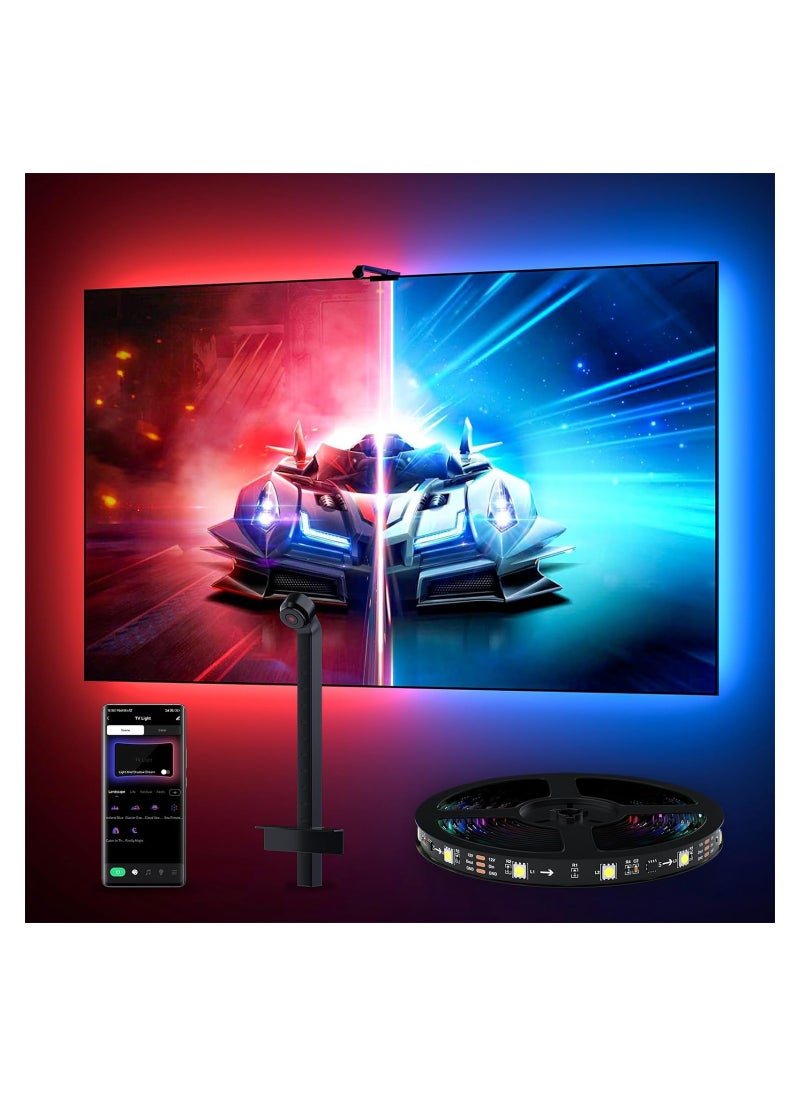 Smart TV LED Backlight with AR Sensor, Syncs with Screen for Gaming & Bedroom, Bluetooth App Remote Control, Music Sync Compatible for TV & Monitor.