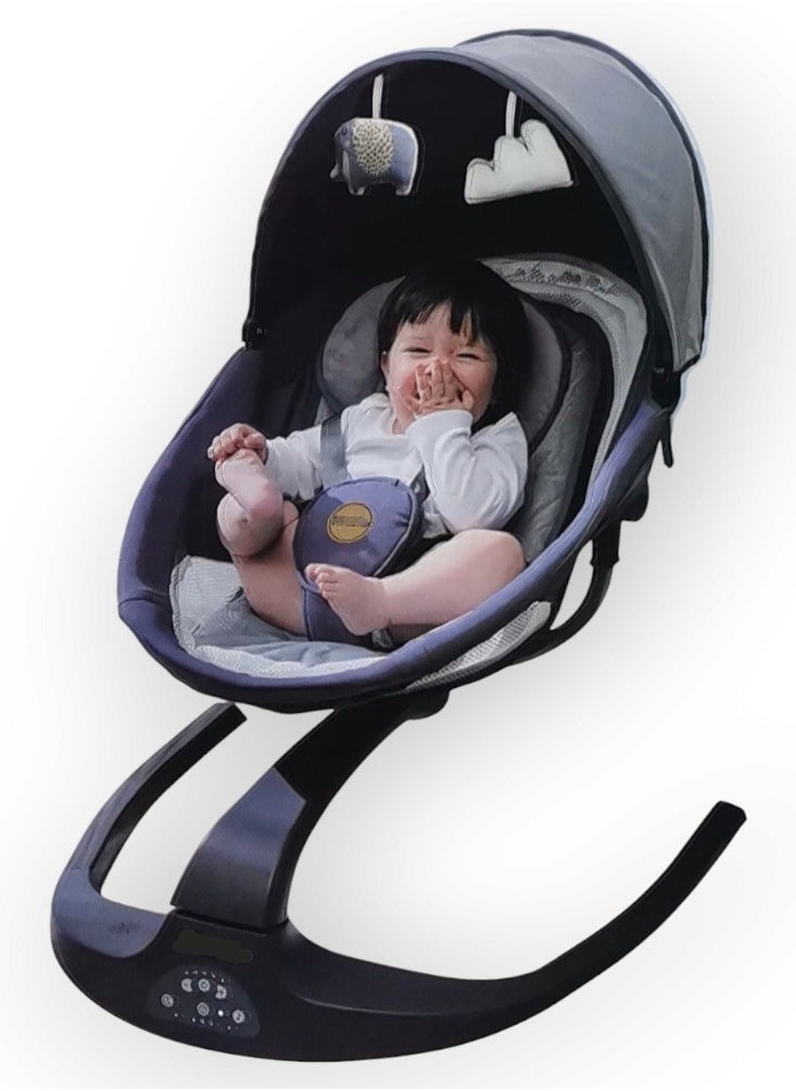 baby electric baby swing is a baby swing that operates with an electric motor to gently rock or sway your baby back and forth, simulating a soothing, calming motion. It is designed to help babies relax, sleep, or be entertained.