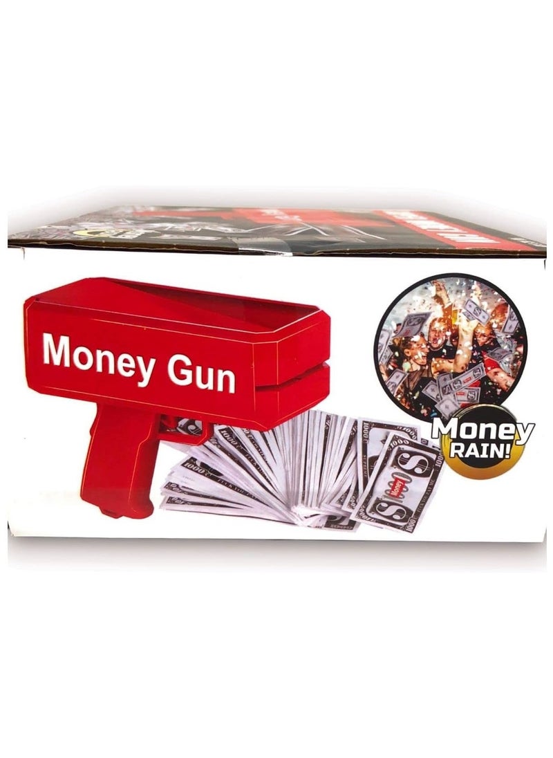 Money Gun Toy for Spraying Paper Cash—Perfect Prop for Parties, Weddings, Birthdays, Marketing Events, Nightclubs, and Party Games.