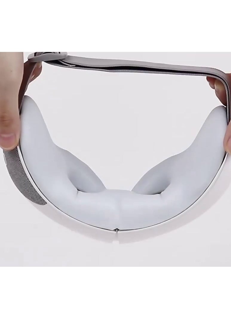 Rechargeable, Wireless & Foldable 180° Airbag Eye Massager with Warm Compress, Bluetooth & In-Built Music, 4 Modes with Voice Guidance (Eye Protection, Relaxation, Sleep & Activation Mode)