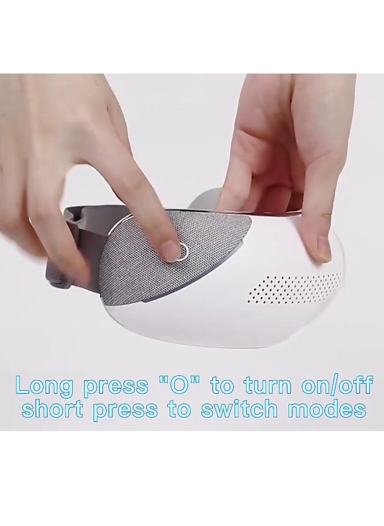 Rechargeable, Wireless & Foldable 180° Airbag Eye Massager with Warm Compress, Bluetooth & In-Built Music, 4 Modes with Voice Guidance (Eye Protection, Relaxation, Sleep & Activation Mode)