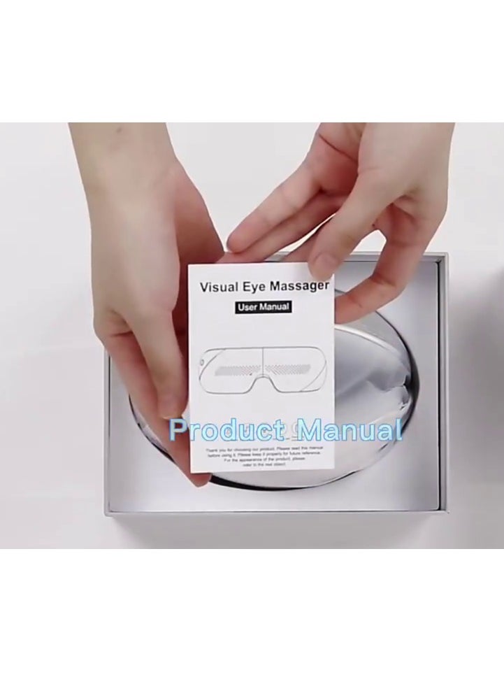 Rechargeable, Wireless & Foldable 180° Airbag Eye Massager with Warm Compress, Bluetooth & In-Built Music, 4 Modes with Voice Guidance (Eye Protection, Relaxation, Sleep & Activation Mode)