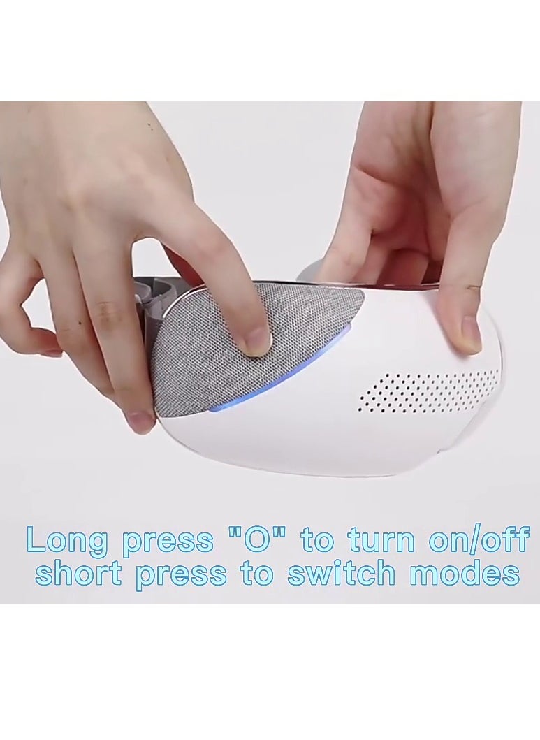 Rechargeable, Wireless & Foldable 180° Airbag Eye Massager with Warm Compress, Bluetooth & In-Built Music, 4 Modes with Voice Guidance (Eye Protection, Relaxation, Sleep & Activation Mode)