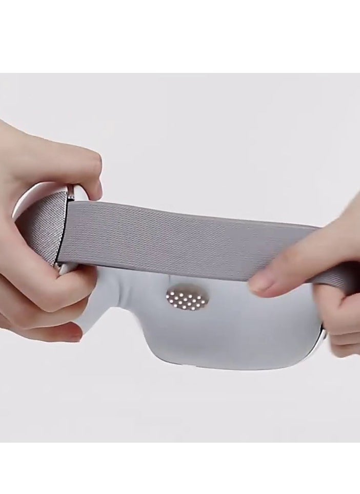 Rechargeable, Wireless & Foldable 180° Airbag Eye Massager with Warm Compress, Bluetooth & In-Built Music, 4 Modes with Voice Guidance (Eye Protection, Relaxation, Sleep & Activation Mode)