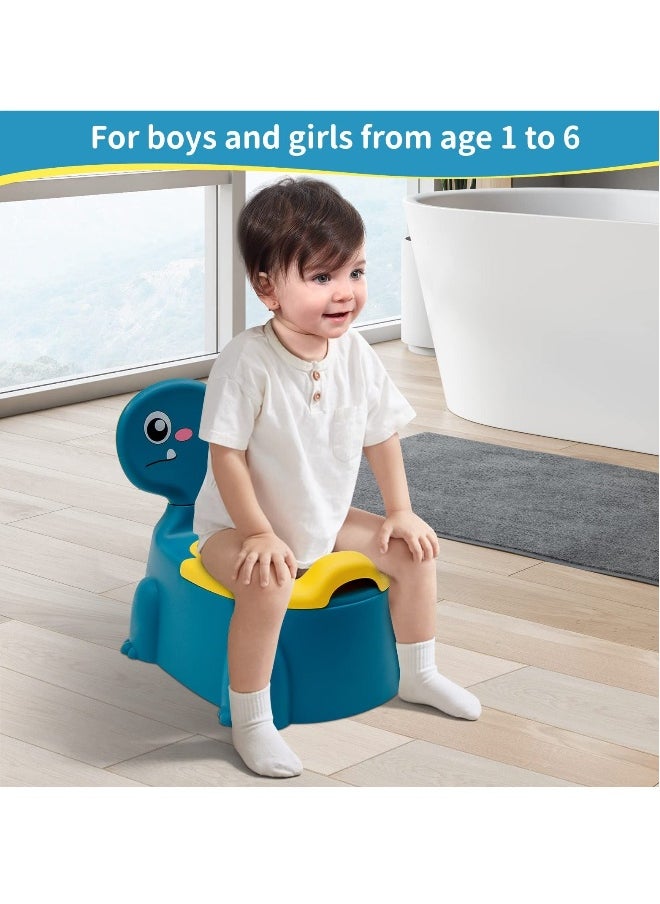 Kids Dinosaur Potty Training Chair, Comfortable Toddler Toilet Trainer with Lid for Boys and Girls, Ages 1-6