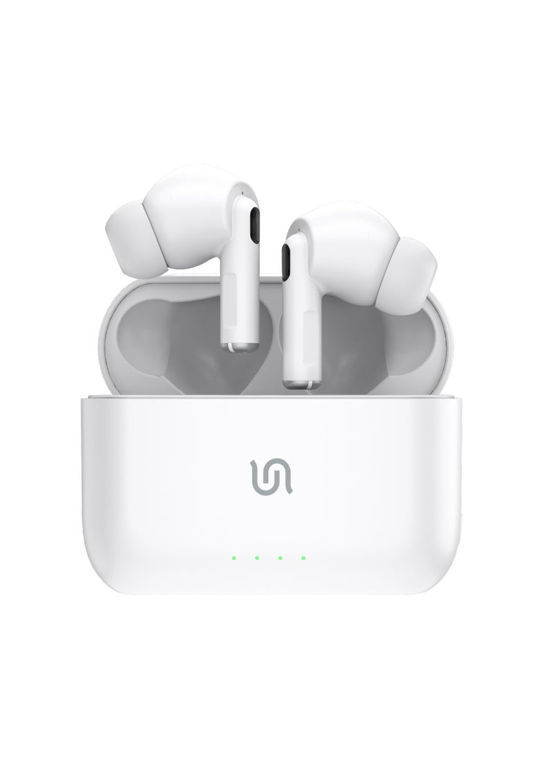 Earbuds Wireless Bluetooth Connection High Quality Sound, Multi Dimension Effect Latest Trending Earpods - White