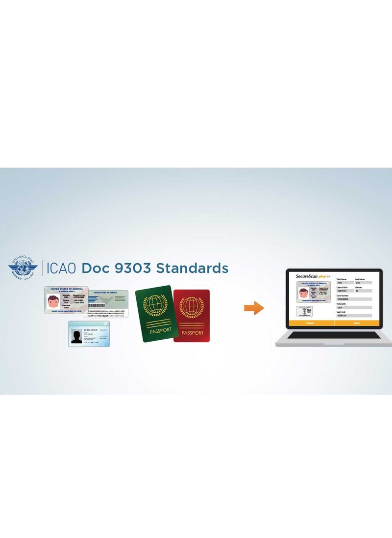 Plustek X-Mini Passport Scanning and MRZ (Machine Readable Zone) Data Extraction | SecureScan | Simplifies | X-Mini
