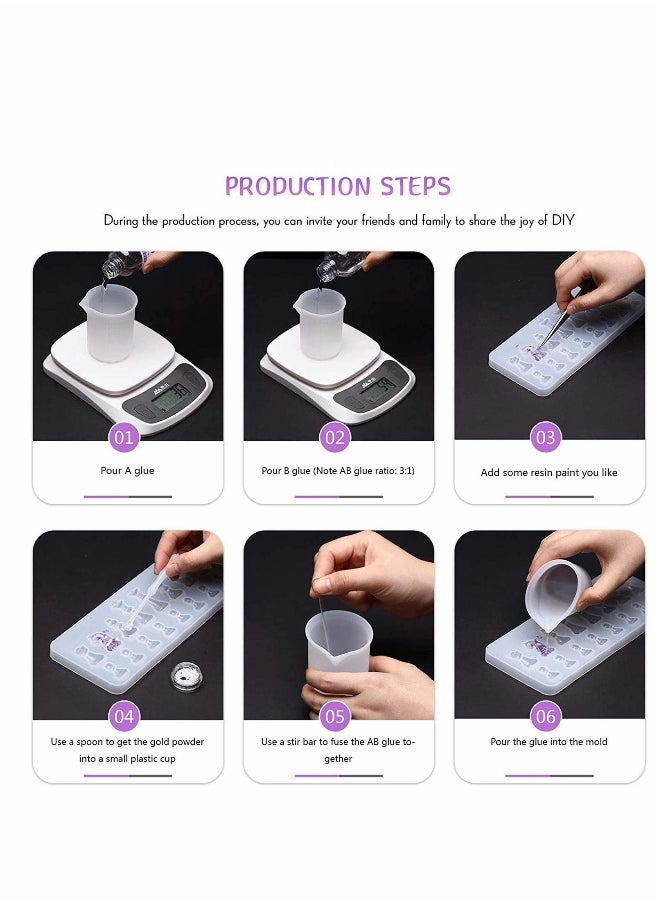 Chess Silicone Mold Set, Includes Chess Board Epoxy Resin Casting Mould and 2 Pcs 3D Chess Pieces Silicone Resin Molds for DIY Crafts Making, Family Board Games