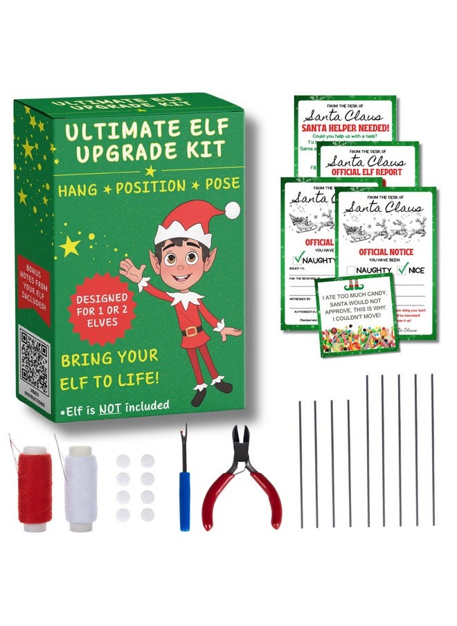 Bendable Elf Flex Accessories Upgrade Kit - Complete Sewing Diy Elf Accessories To Make Your Elf Doll Stand And Pose | 2024 Christmas Elf Wire And Prop Kit With Elf Notes And Message Cards