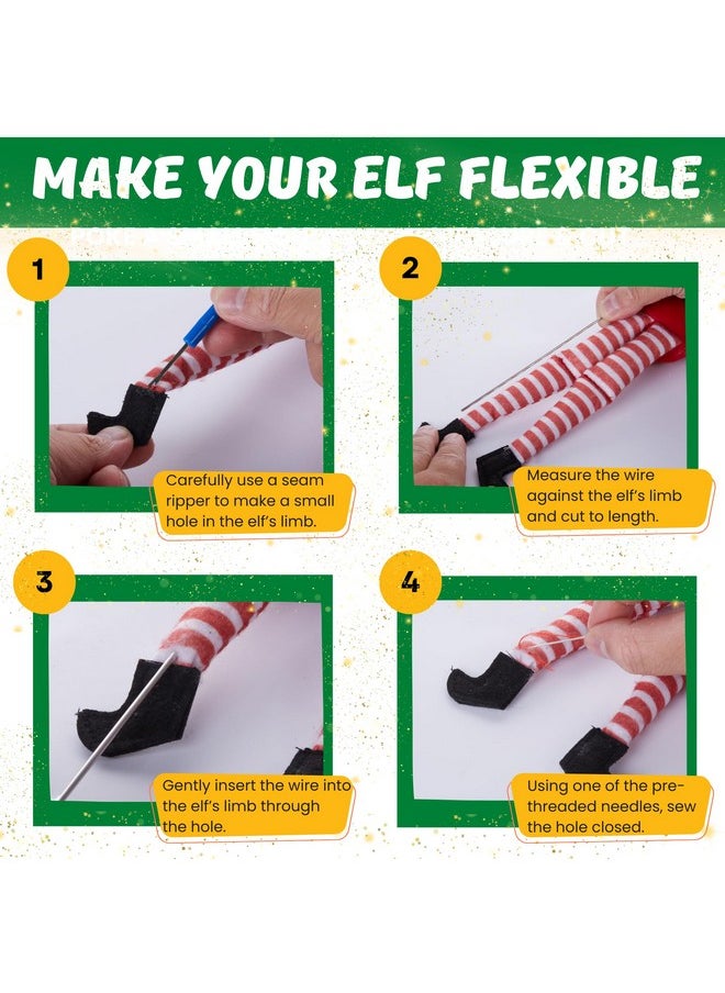 Bendable Elf Flex Accessories Upgrade Kit - Complete Sewing Diy Elf Accessories To Make Your Elf Doll Stand And Pose | 2024 Christmas Elf Wire And Prop Kit With Elf Notes And Message Cards