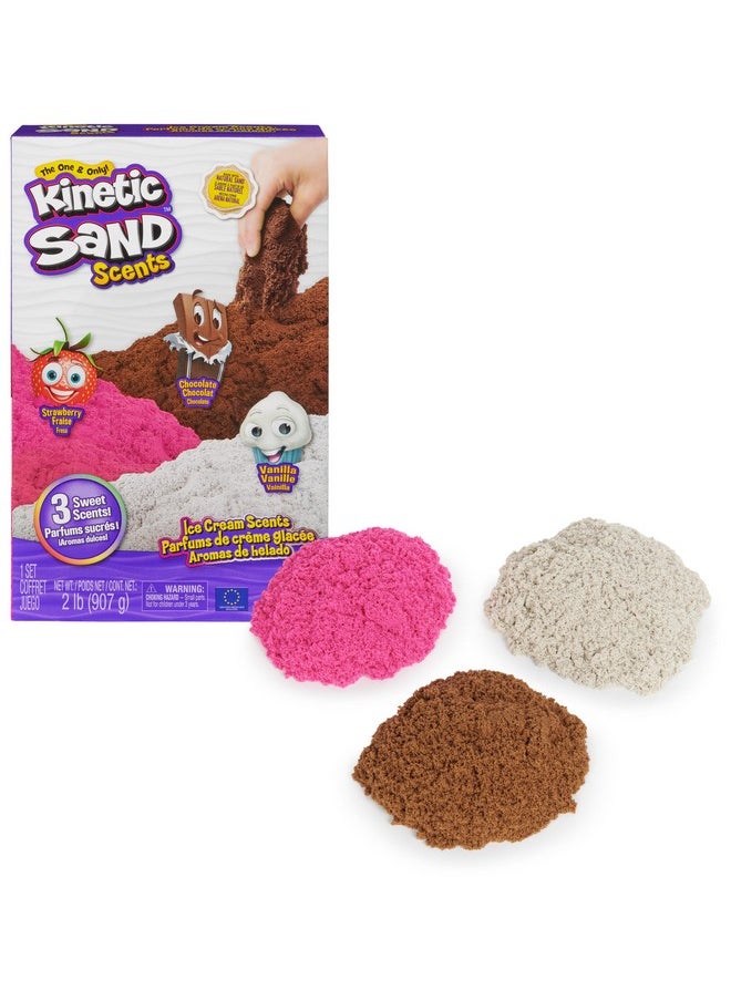 Ice Cream Scents 3-Pack, 2Lbs Of Strawberry, Chocolate, And Vanilla Scented Play Sand, Toys For Kids Ages 3+