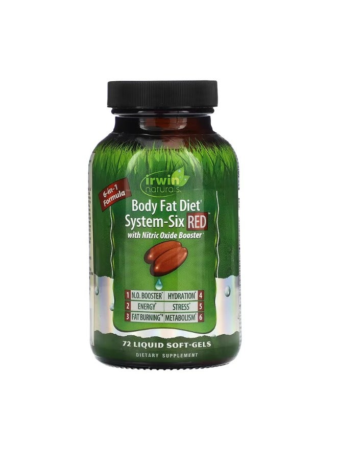 Body Fat Diet SystemSix Red 72 Liquid SoftGels