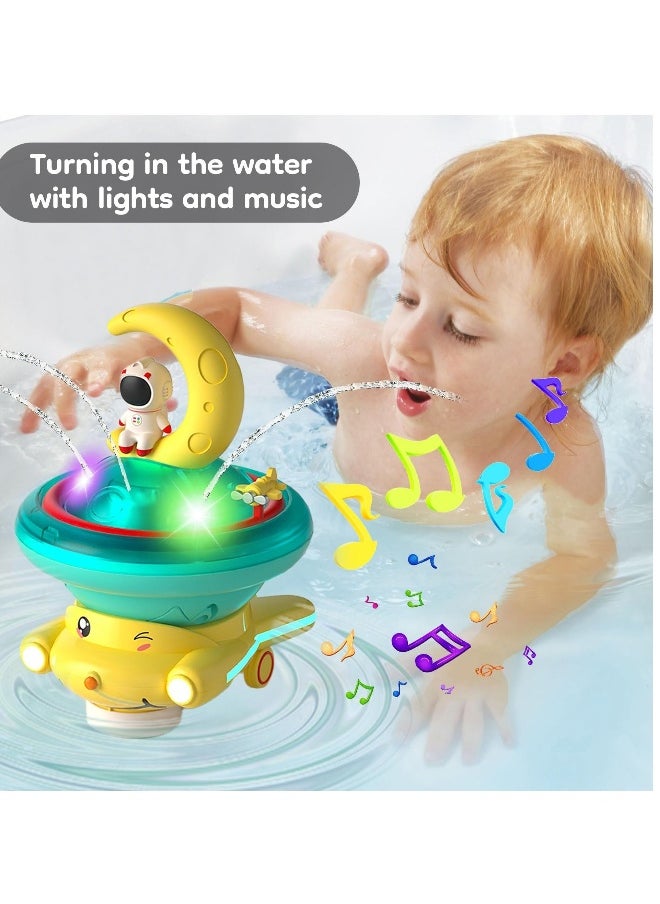 Baby Bath Toy for Toddlers, Astronaut Sprinkler Bathtub Toys, Light Up Fun Kids Bath Toys, Sutable for Toddlers Infants 1 2 3 Years