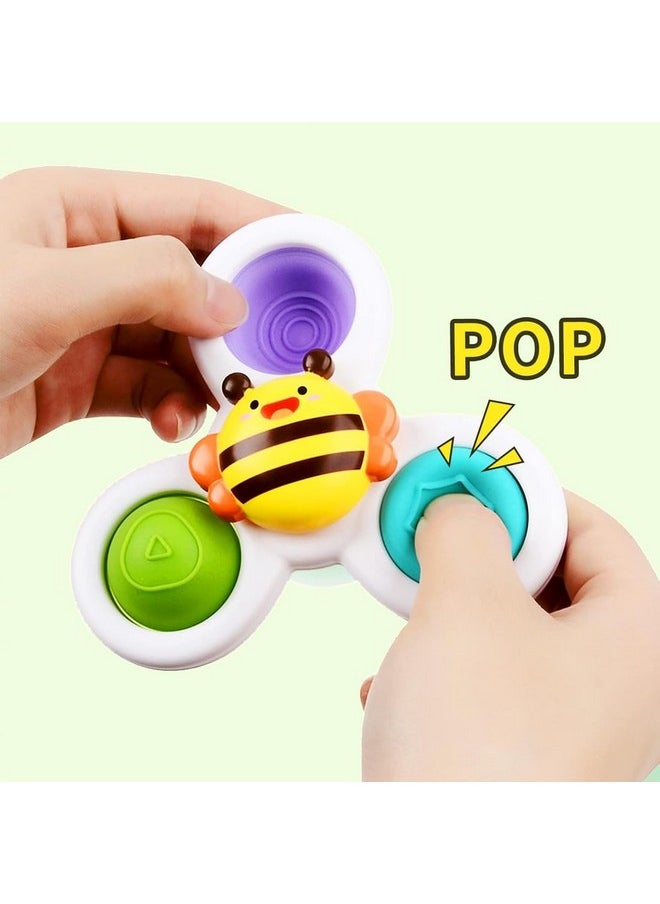 Baby Products Bath Toys 3 Pcs Suction Cup Spinner Toy For Baby Toddlers Sensory Toys For Kids | Sticks To Window Table Baby High Chair Tray Bath Spinners For Baby Gifts For Baby Toddlers