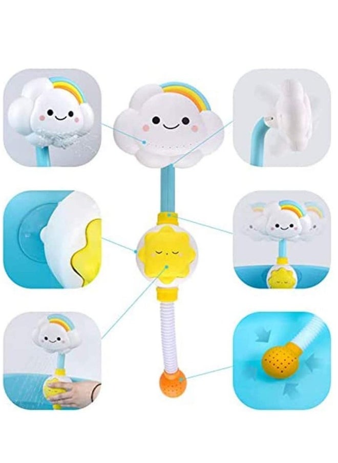 Bath Toys For Toddlers Baby Bath Shower Toy Bath Spray Water Shower Toy Lovely Cloud Rainbow Water Squirt Shower Faucet For Toddlers Kids Cloud Baby Bath Toys