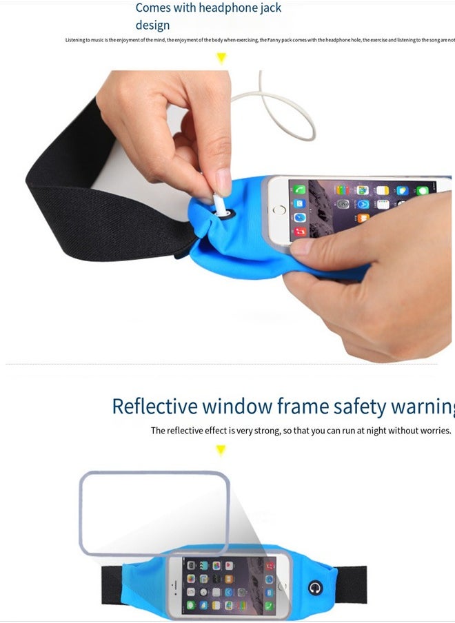 Outdoor sports running waist bag with touch screen, anti-theft and anti-sweat invisible waist bag, music fitness belt