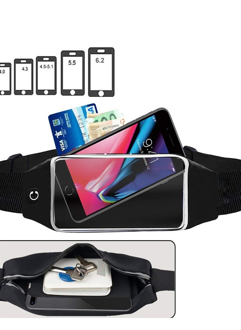 Outdoor sports running waist bag with touch screen, anti-theft and anti-sweat invisible waist bag, music fitness belt