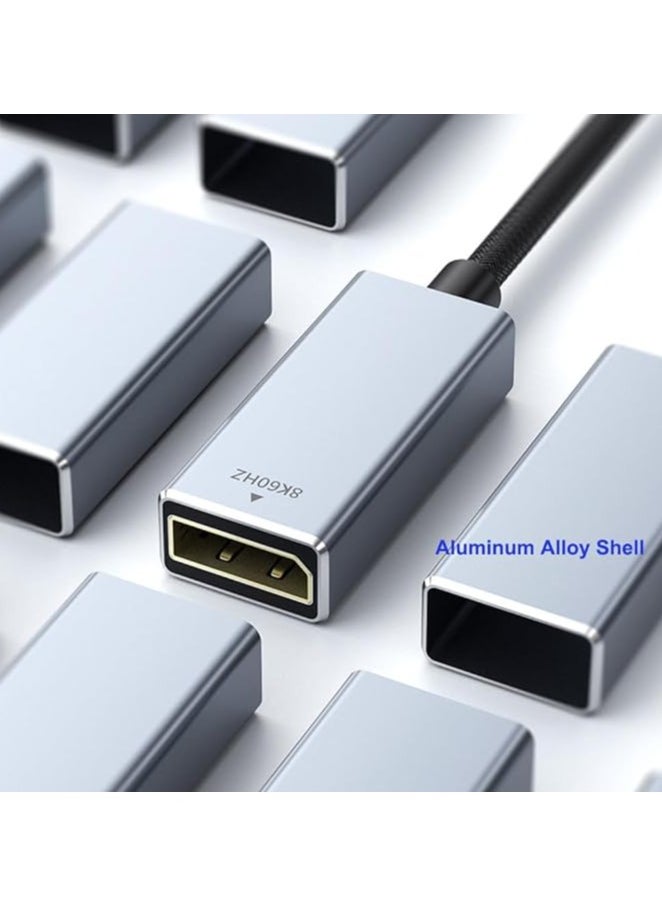 USB C to DisplayPort Cable, (8K@60Hz 2K@240Hz or 4K@144Hz), Uni-Directional USB Type C to DP Cable Cord HDR, for iPhone 15 Pro/Max, MacBook Pro/Air