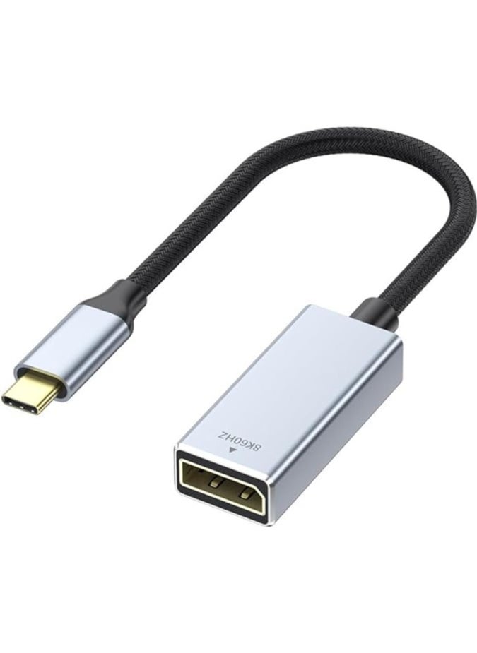 USB C to DisplayPort Cable, (8K@60Hz 2K@240Hz or 4K@144Hz), Uni-Directional USB Type C to DP Cable Cord HDR, for iPhone 15 Pro/Max, MacBook Pro/Air