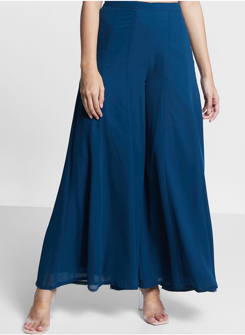 High Waist Flared Palazzo Pants