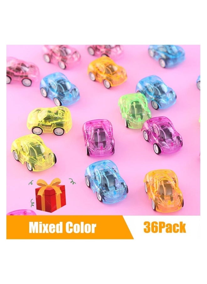 36 Pcs Pull Back Vehicles Mini Car Friction Powered Racing Cars Mini Constructions Trucks for Preschool Toddlers Boys & Girls, Bulk Party Favors, Random Color