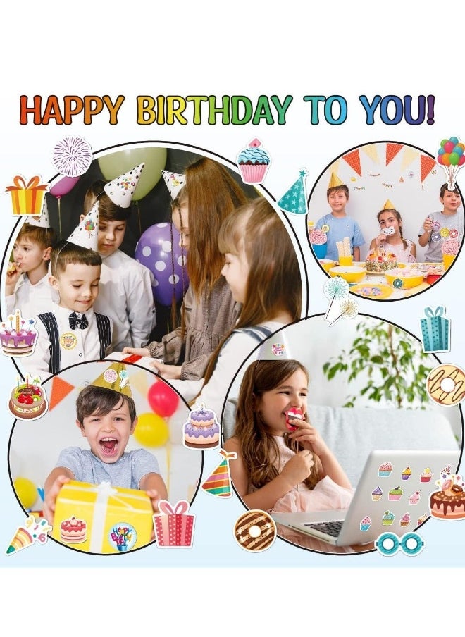 Happy Birthday Stickers for Kids Adults 20 Sheet 180 Pcs Large Happy Birthday Adhesive Stickers Party Gifts Bags Box Celebration Envelope Sealing Gift Wrap Decorations