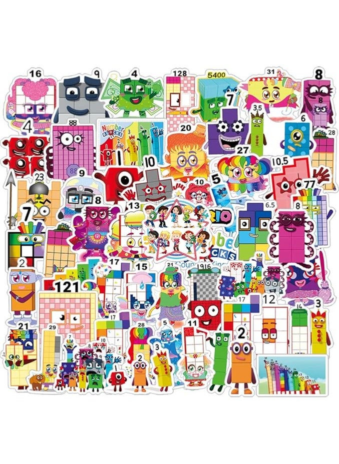 52pcs Numberblocks Animated TV Series Cartoon Deacls Graffiti Stickers Pack | Anime Vinyl PVC Waterproof Sticker for Teens Adults Kids Girl Water Bottle Skateboard Toys Scrapbook （Number Blocks）…