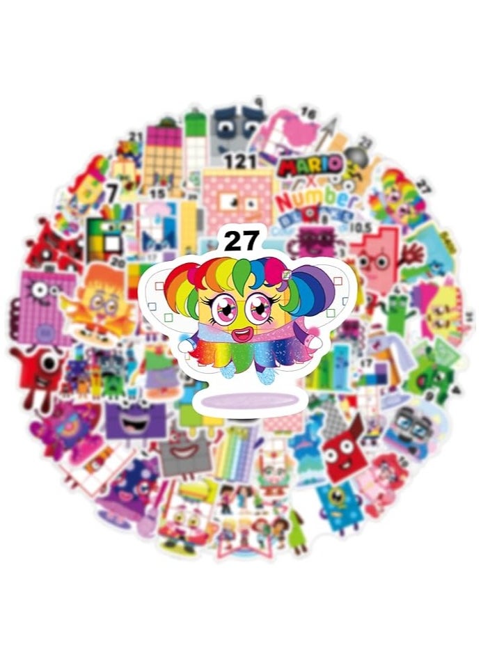 52pcs Numberblocks Animated TV Series Cartoon Deacls Graffiti Stickers Pack | Anime Vinyl PVC Waterproof Sticker for Teens Adults Kids Girl Water Bottle Skateboard Toys Scrapbook （Number Blocks）…