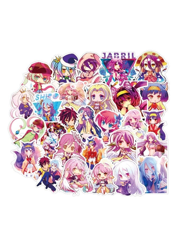 50pcs Anime No Game No Life Stickers Car Sticker for Snowboard Motorcycle Bicycle Phone Computer DIY Keyboard Car Window Bumper Wall Luggage Decal Graffiti Patches No Game No Life