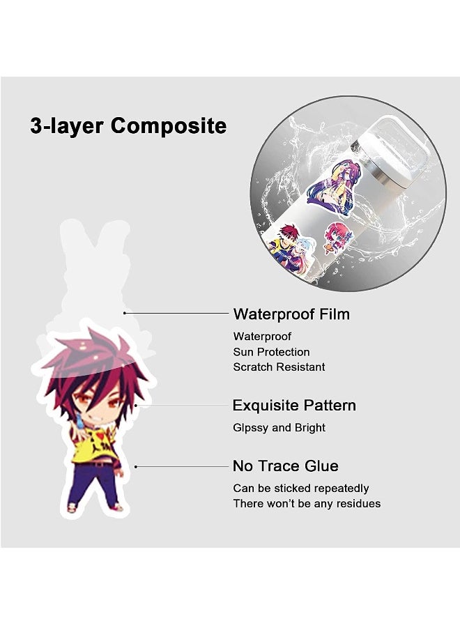 50pcs Anime No Game No Life Stickers Car Sticker for Snowboard Motorcycle Bicycle Phone Computer DIY Keyboard Car Window Bumper Wall Luggage Decal Graffiti Patches No Game No Life