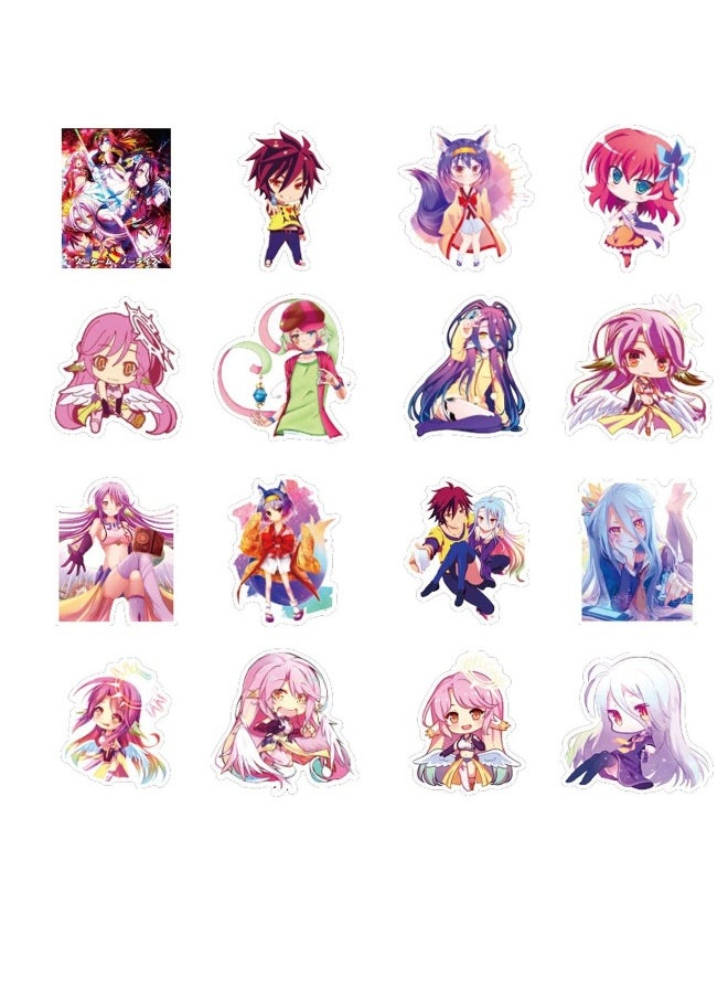 50pcs Anime No Game No Life Stickers Car Sticker for Snowboard Motorcycle Bicycle Phone Computer DIY Keyboard Car Window Bumper Wall Luggage Decal Graffiti Patches No Game No Life