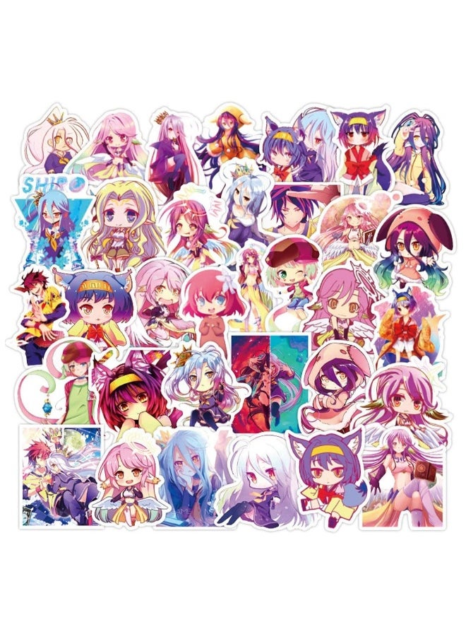 50pcs Anime No Game No Life Stickers Car Sticker for Snowboard Motorcycle Bicycle Phone Computer DIY Keyboard Car Window Bumper Wall Luggage Decal Graffiti Patches No Game No Life