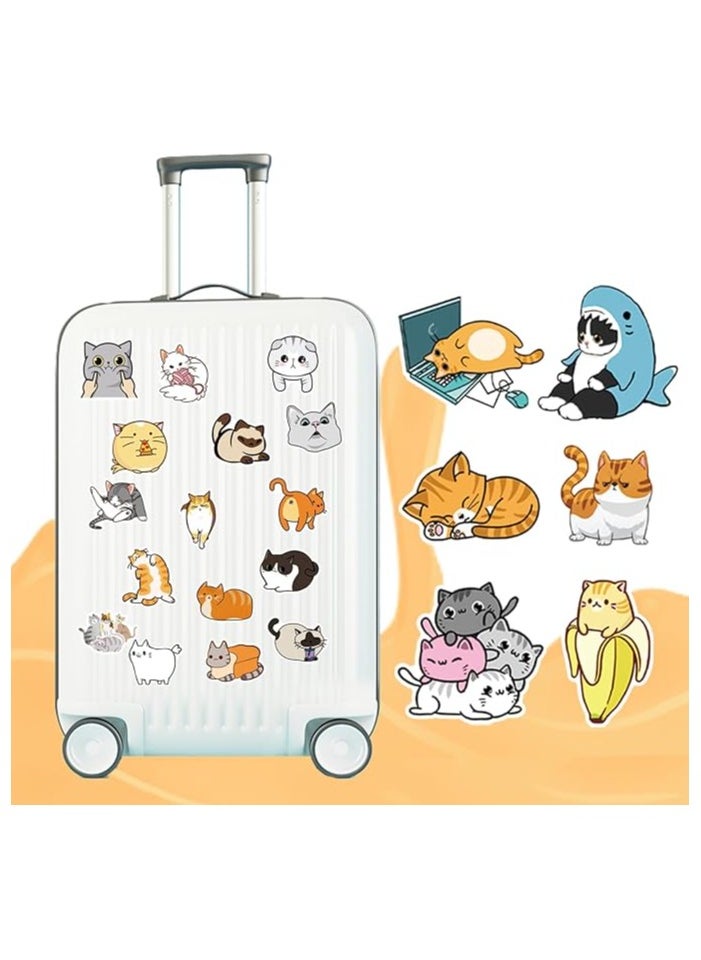 100 Pieces Waterproof Cute Cat Laptop Stickers Vinyl Kawaii Decals for Water Bottles Cartoon Cat Stickers for Decoration Laptop Luggage Skateboard Car Bike Phone Case