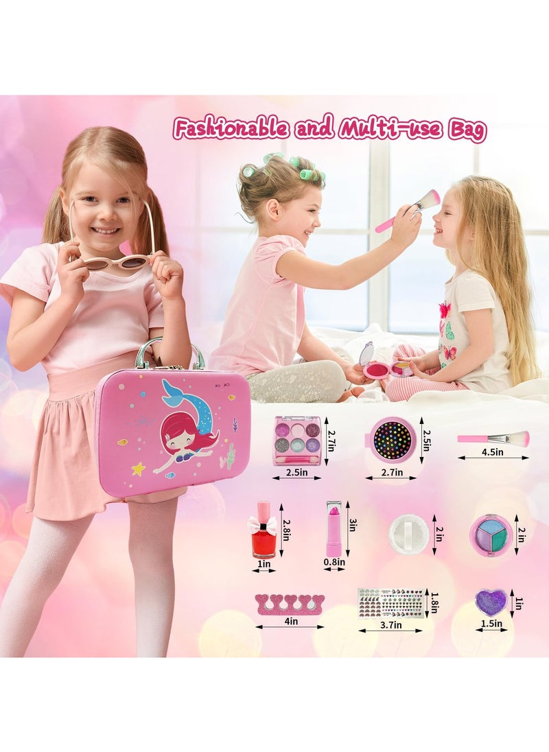Kids Makeup Kit for Girl,Washable Makeup Kit for Kids Girl Toys,Birthday Toys,Non Toxic Toddlers Cosmetic for Children Age3-12 Years Old (Pink)