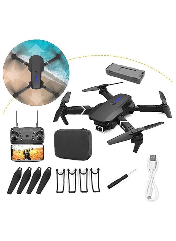 E88 Pro Ayoo Best New Mini Drone with 4K Camera for Adults, Kids, and Teenagers - Foldable RC Quadcopter with HD 1080P Dual Camera, FPV, Wi-Fi Transmission, Phone Control (Black)