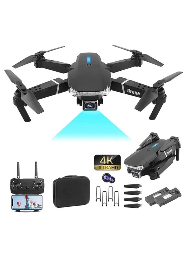 E88 Pro Ayoo Best New Mini Drone with 4K Camera for Adults, Kids, and Teenagers - Foldable RC Quadcopter with HD 1080P Dual Camera, FPV, Wi-Fi Transmission, Phone Control (Black)