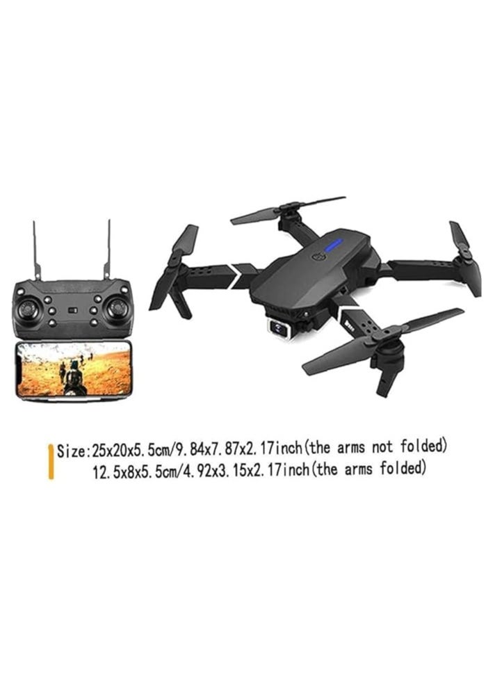 E88 Pro Ayoo Best New Mini Drone with 4K Camera for Adults, Kids, and Teenagers - Foldable RC Quadcopter with HD 1080P Dual Camera, FPV, Wi-Fi Transmission, Phone Control (Black)