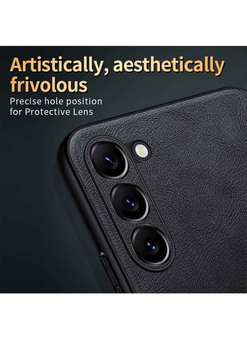 Case for Samsung Galaxy S25 Ultra Case, Luxury Business Retro Premium PU Leather Phone Case, Shockproof Bumper Full Body Protective Cover Phone Cases for Samsung Galaxy S25 Ultra 5G (Black)