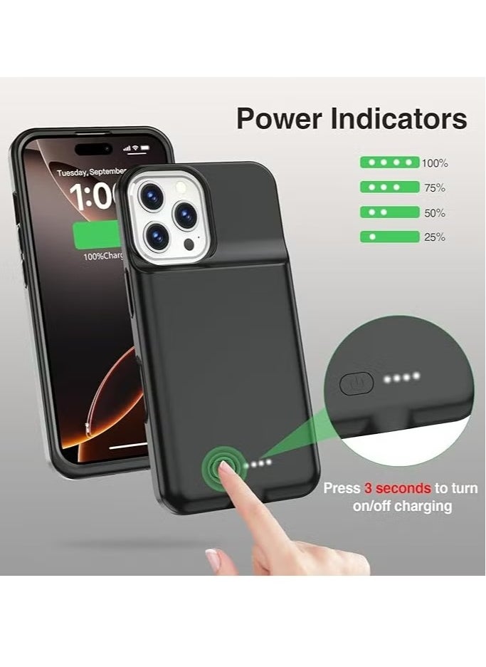 Battery Case for iPhone 16 Pro, 15W Fast Charging Case Charger 8500mAh Ultra-Slim Lightweight Powerful Battery Pack Rechargeable Anti-Fall TPU Juice Box for iPhone 16 Pro Charging Case (6.3
