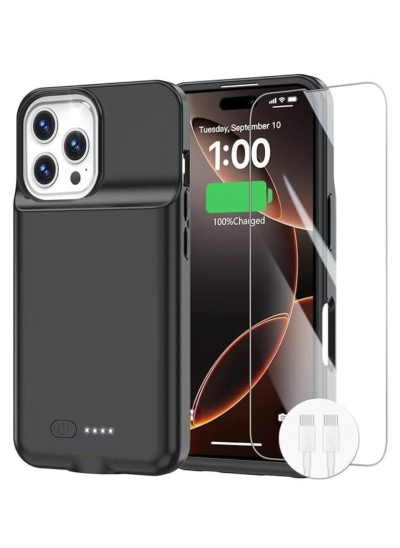 Battery Case for iPhone 16 Pro, 15W Fast Charging Case Charger 8500mAh Ultra-Slim Lightweight Powerful Battery Pack Rechargeable Anti-Fall TPU Juice Box for iPhone 16 Pro Charging Case (6.3