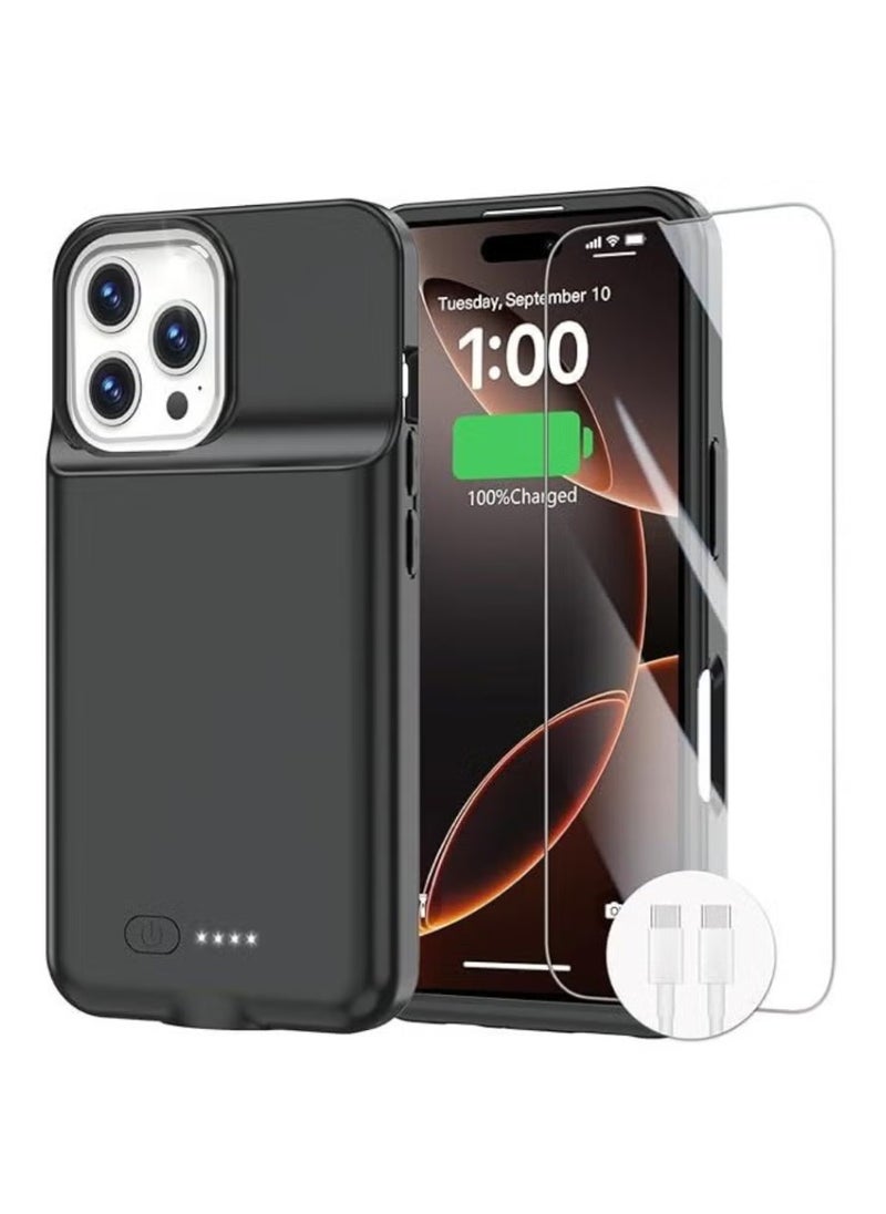 Battery Case for iPhone 16 Pro, 15W Fast Charging Case Charger 8500mAh Ultra-Slim Lightweight Powerful Battery Pack Rechargeable Anti-Fall TPU Juice Box for iPhone 16 Pro Charging Case (6.3